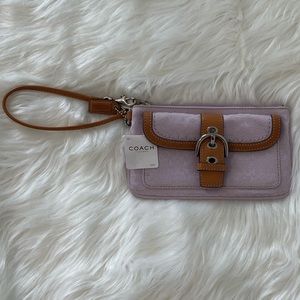 Coach Signature lilac wristlet